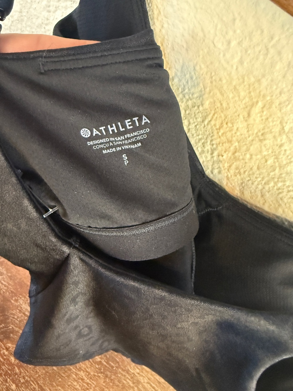 Athleta V-Neck Black Embossed Sports Bra - Size SP - Picture 6 of 13